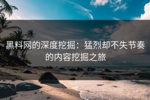 黑料网的深度挖掘：猛烈却不失节奏的内容挖掘之旅