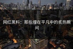网红黑料：那些埋在平凡中的炙热瞬间