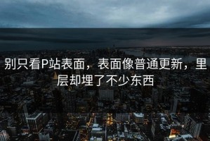 别只看P站表面，表面像普通更新，里层却埋了不少东西