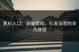 黑料入口：突破常规，引发深思的非凡体验