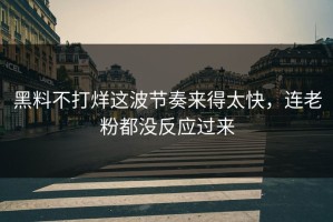 黑料不打烊这波节奏来得太快，连老粉都没反应过来