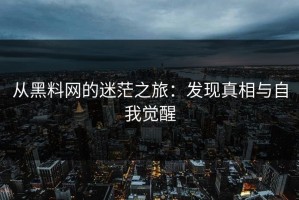 从黑料网的迷茫之旅：发现真相与自我觉醒