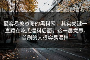 最容易被忽略的黑料网，其实关键一直藏在吃瓜爆料后面，这一层意思，首刷的人很容易漏掉