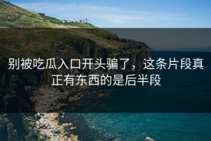 别被吃瓜入口开头骗了，这条片段真正有东西的是后半段