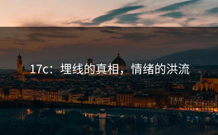 17c:埋线的真相,情绪的洪流 17c:埋线的真相,情绪的洪流