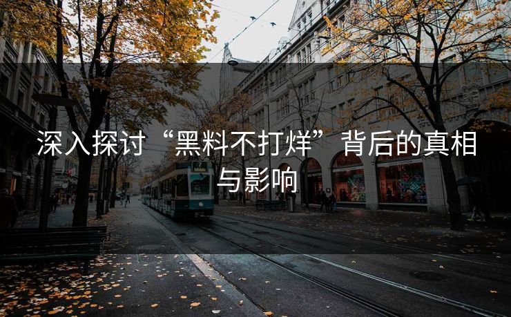 深入探讨“黑料不打烊”背后的真相与影响 深入探讨“黑料不打烊”背后的真相与影响